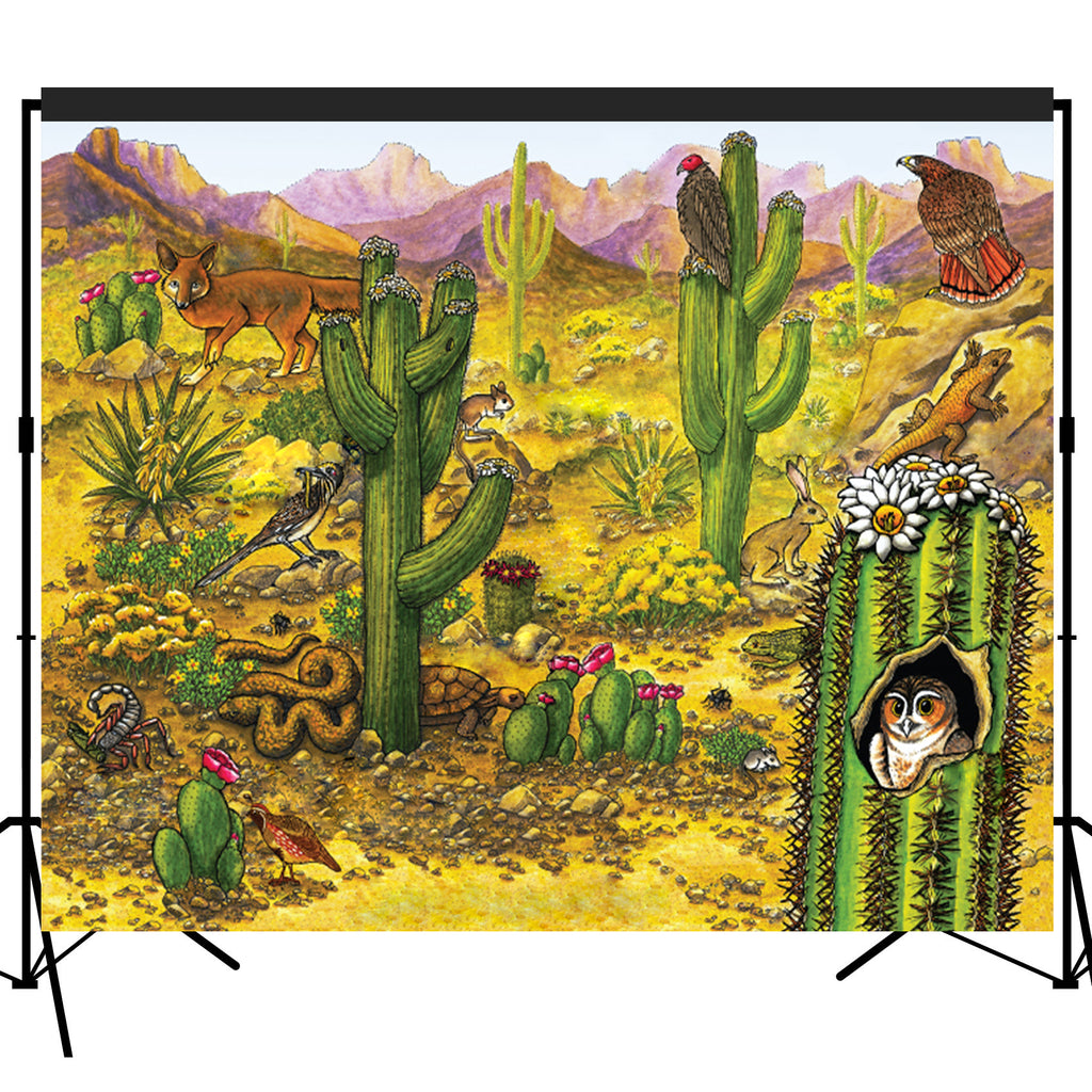 Desert Animals Backdrop Photography Studio Fabric Background 7x6feet #2213