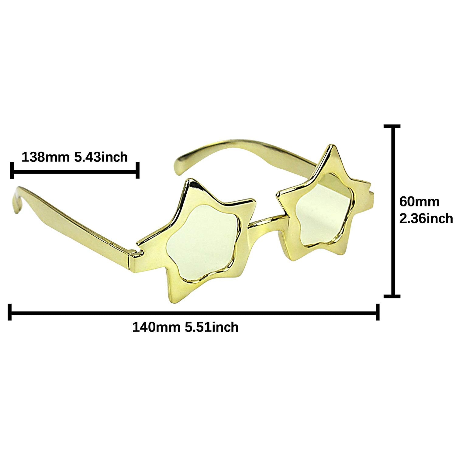 Rock Super Star Party Costume Sunglasses Fun Shades Gold