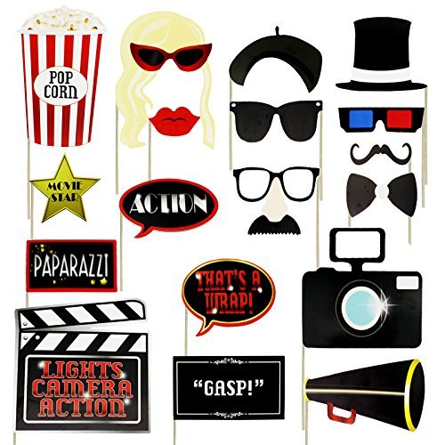 Old Hollywood Glamour Party Photo Booth Props 18 Count