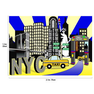 New York City Times Square Party Backdrop Large Banner Decoration Dessert Table Photography Background Photobooth Prop 7x5 feet