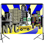 New York City Times Square Party Backdrop Large Banner Decoration Dessert Table Photography Background Photobooth Prop 7x5 feet