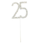Number 25 Diamante Wedding Party Cake Topper Pick 4x2.5inch