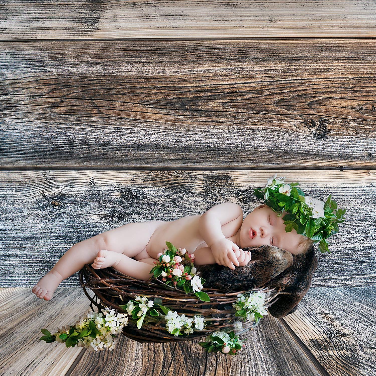 Rustic Distressed Wood Backdrop Photography Background #1792 Slate Gray