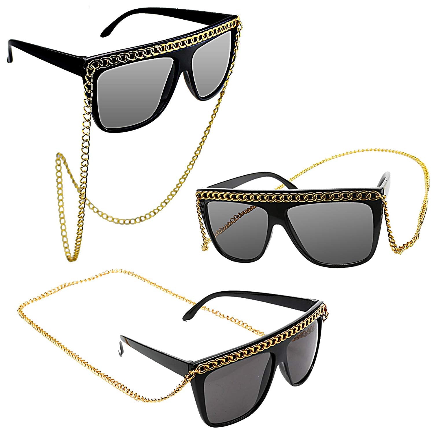 Hip Hop Chunky Chain Party Costume Sunglasses Fun Shades