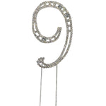 Large Number 9 Diamante Aniversary Wedding Party Cake Topper Pick 8-inch
