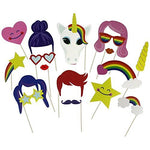 Rainbow Unicorn Photo Booth Props 18 Count