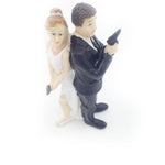 Super Sexy Spy 007 Bride and Groom Wedding Cake Topper 5 inch