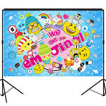 Emoji Hilarious Backdrop 5x3 feet We Get so Emojional, Blue for Winter Birthday