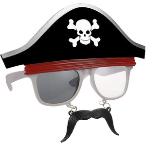 Pirate Hat with Mustache Party Costume Sunglasses Fun Shades