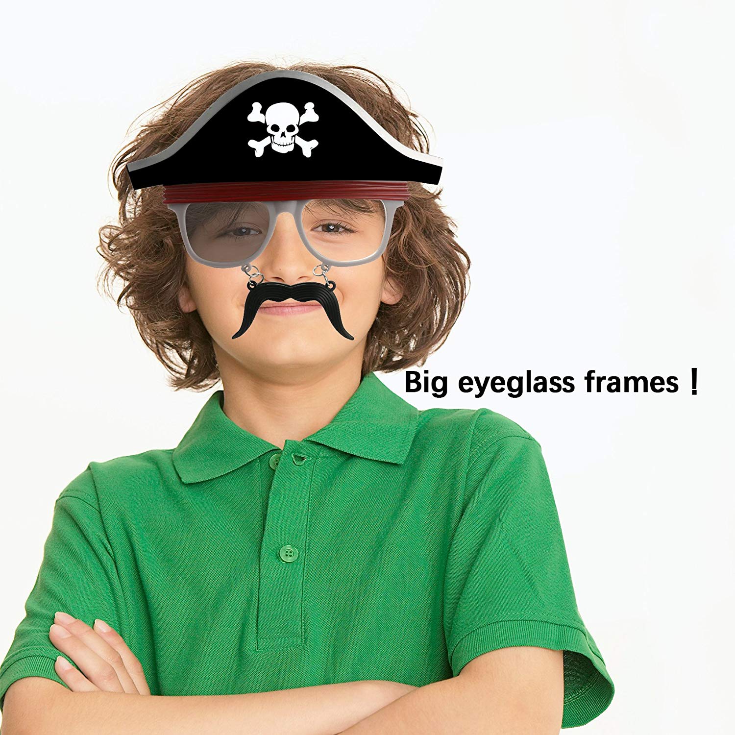 Pirate Hat with Mustache Party Costume Sunglasses Fun Shades