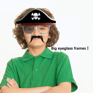 Pirate Hat with Mustache Party Costume Sunglasses Fun Shades