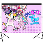 Unicorn Skate Party Backdrop Dessert Table Decoration Photography Background 7x5feet