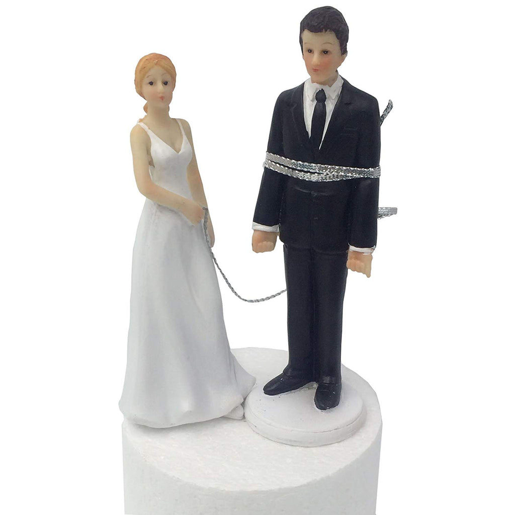 Resin Strong Rope Bride and Groom Wedding Cake Topper 6-inch Height