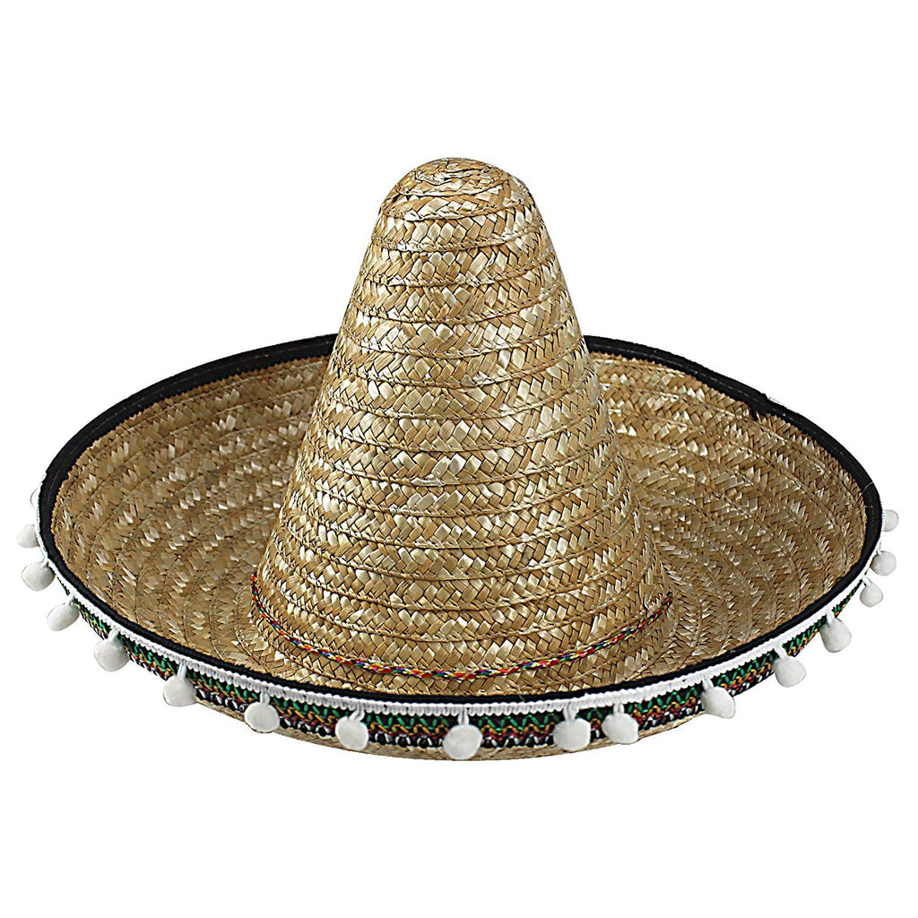 Sombrero Wide Rim Hat with Tassel Dress Up Party Costume Straw Hat