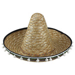 Sombrero Wide Rim Hat with Tassel Dress Up Party Costume Straw Hat
