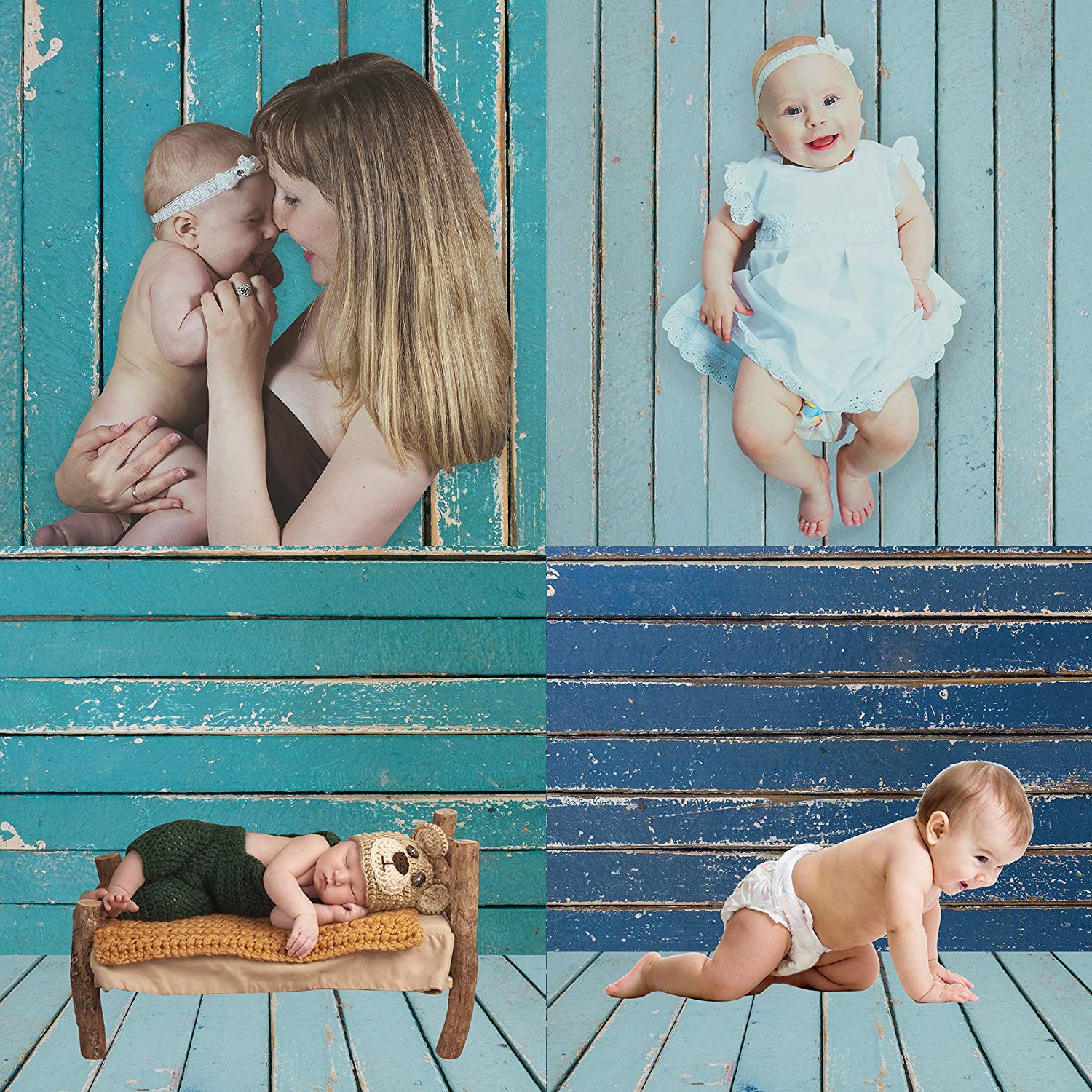 Rustic Distressed Wood Backdrop Photography Background #1751 1755 1758 3-pack