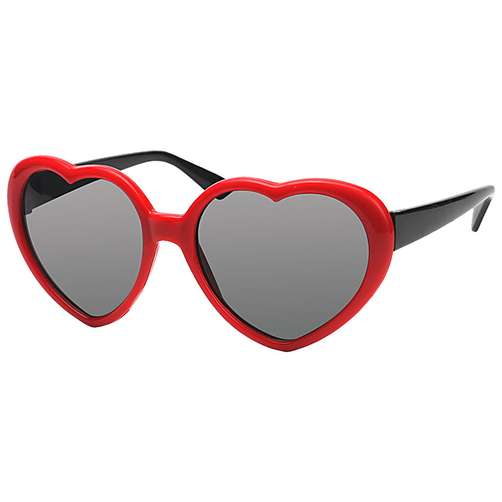 Cool Love Heart Tropical Party Costume Sunglasses Fun Shades Black and Red
