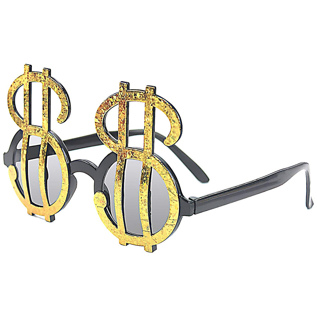 Gold Dollar Sign Party Costume Sunglasses Fun Shades