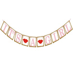 It's a Girl Bunting Banner for Baby Shower Parties, Lips Design 12.5x12.5cm