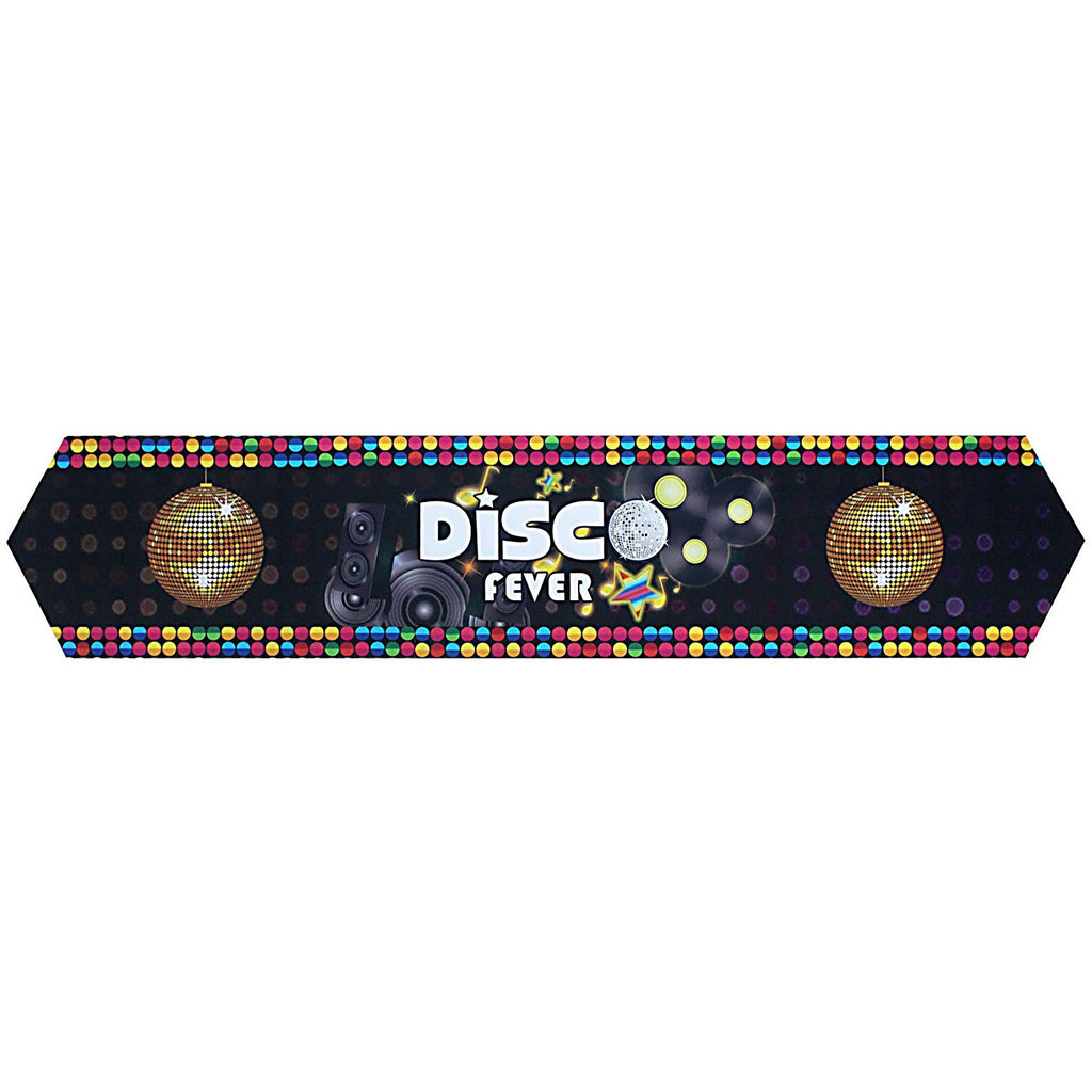 Disco Party Table Runner Hanging Banner Scene Setters with Pointed Ends 60x12inch