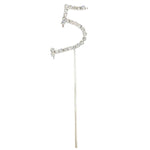 Number 5 Diamante Wedding Party Cake Topper Pick 4 x 2.5 Inch