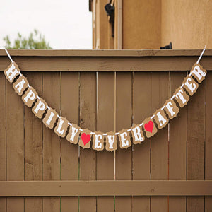 Happily Ever After Bunting Banner for Wedding Celebration Parties 11x15cm