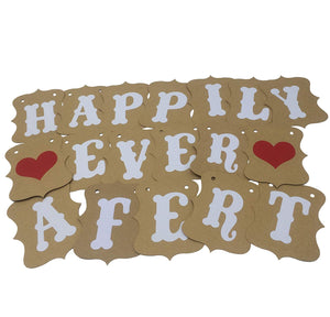 Happily Ever After Bunting Banner for Wedding Celebration Parties 11x15cm