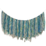 Vintage Handmade Lace Fabric Tassel Garland Banner Rustic Rose Blue