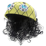 Comic Inspired Pirate Captain Hat with Curly Wig and Telescope
