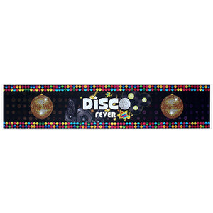 Disco Party Table Runner Hanging Banner Scene Setters Rectangle 60x12inch