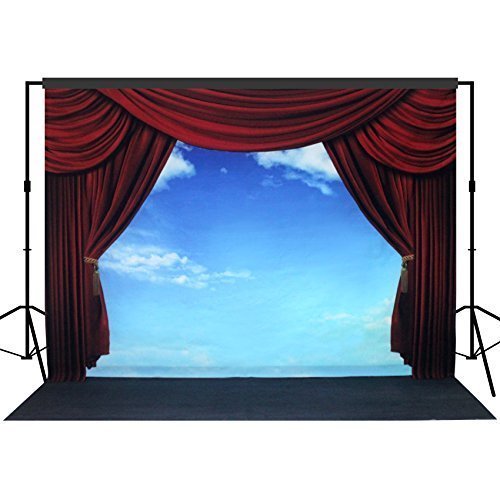 Musical Setting Stage Sky Background Photography Backdrop Party Wall and Floor 10x10 feet