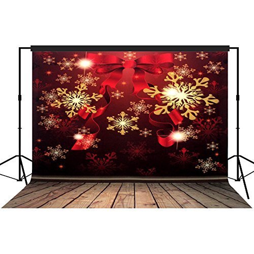 Christmas Snowflakes Red Stage Backdrop Photography Background Wall and Floors 10x10 feet