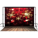 Christmas Snowflakes Red Stage Backdrop Photography Background Wall and Floors 10x10 feet