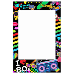 I love 80s Photo Booth Frame Photobooth Props Pre-cut 36x24inch
