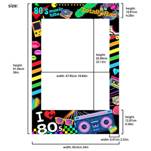 I love 80s Photo Booth Frame Photobooth Props Pre-cut 36x24inch