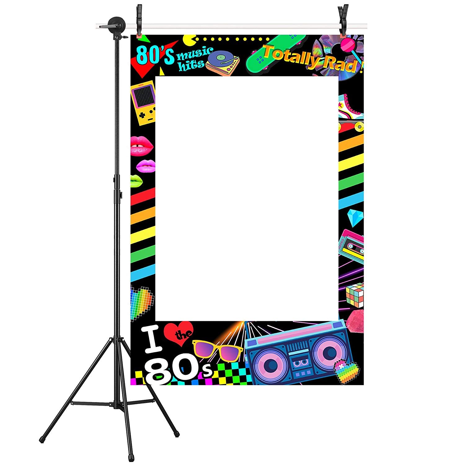 I love 80s Photo Booth Frame Photobooth Props Pre-cut 36x24inch